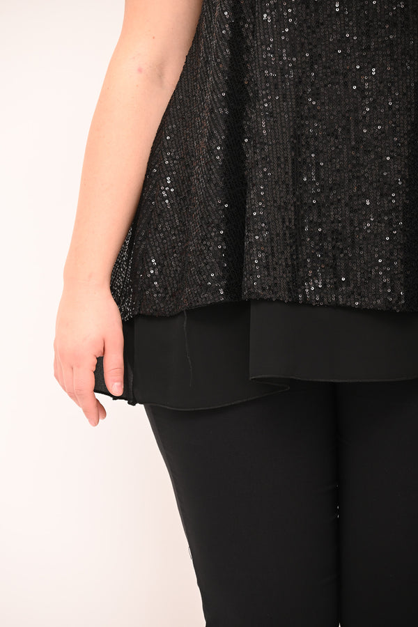 Top paillettes - Nero