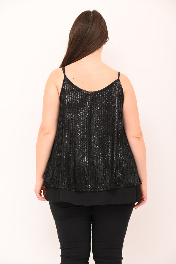 Top paillettes - Nero