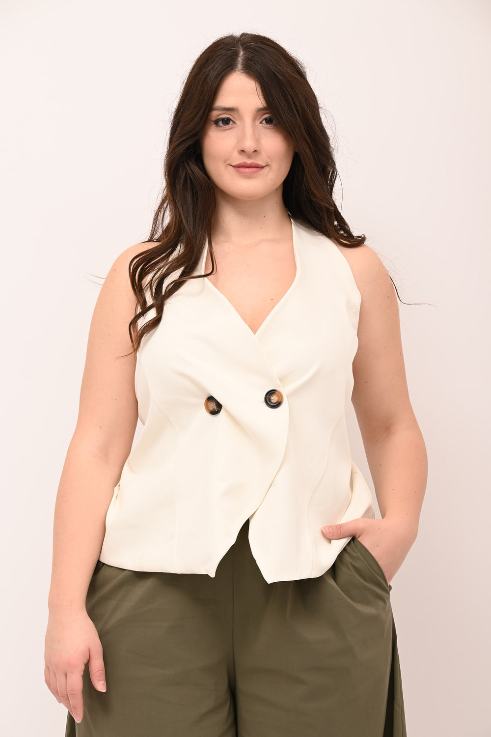 Gilet scollo americano - Burro