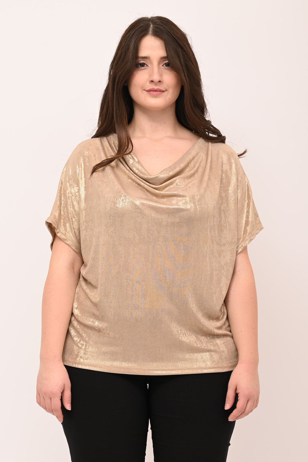 Maglia spalmata lurex - Oro