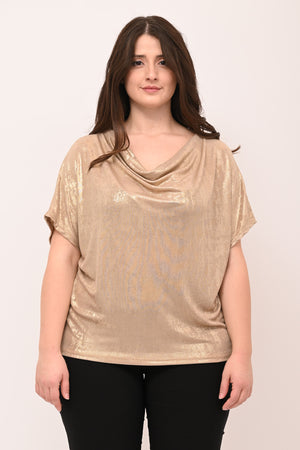 Maglia spalmata lurex - Oro