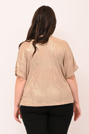 Maglia spalmata lurex - Oro