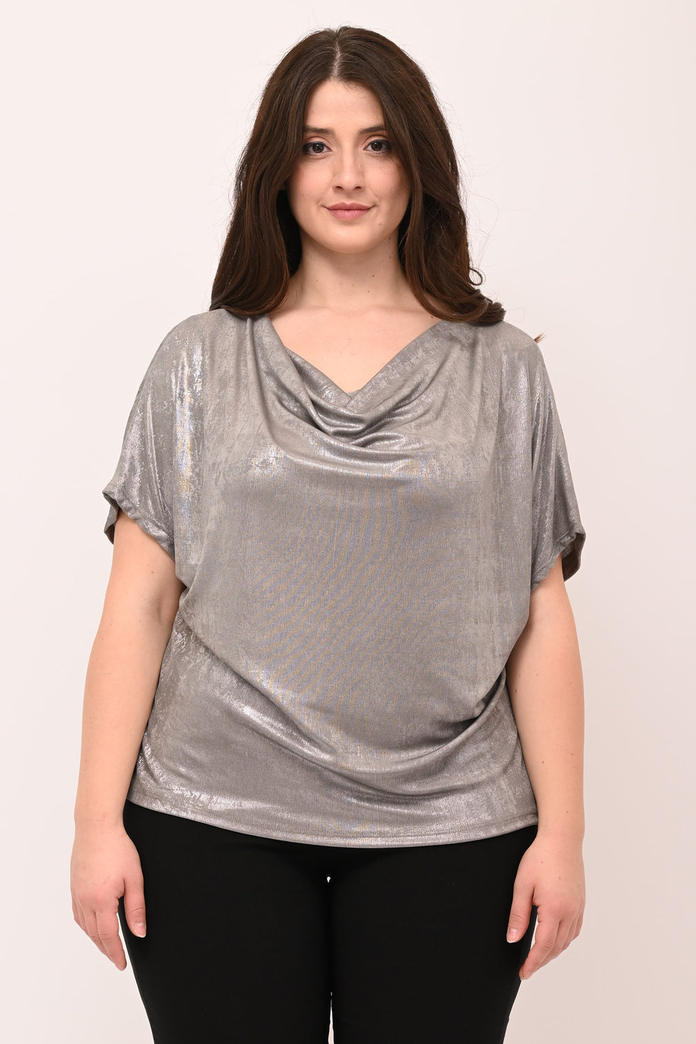 Maglia spalmata lurex - Argento