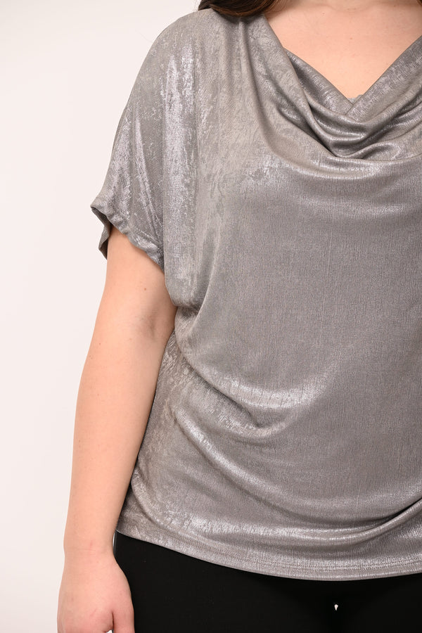 Maglia spalmata lurex - Argento