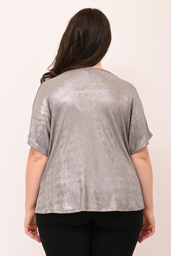 Maglia spalmata lurex - Argento