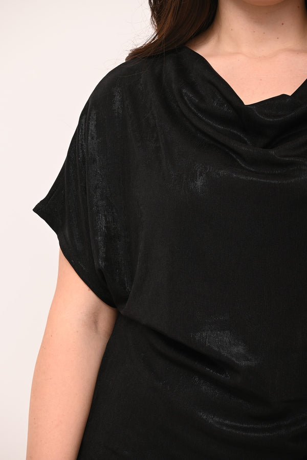 Maglia spalmata lurex - Nero