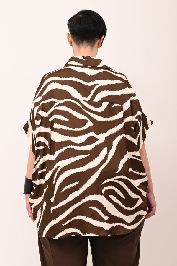 Camicia scatola raso - Zebrato Moro