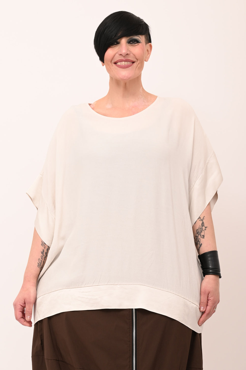 Blusa crepe raso - Gesso