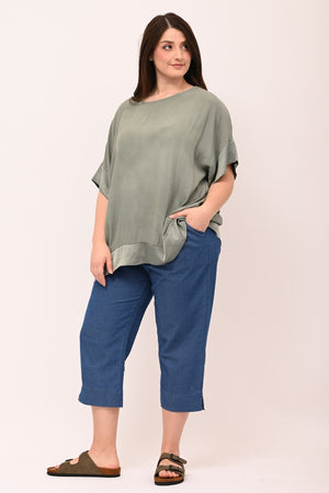 Blusa crepe raso - Verde salvia