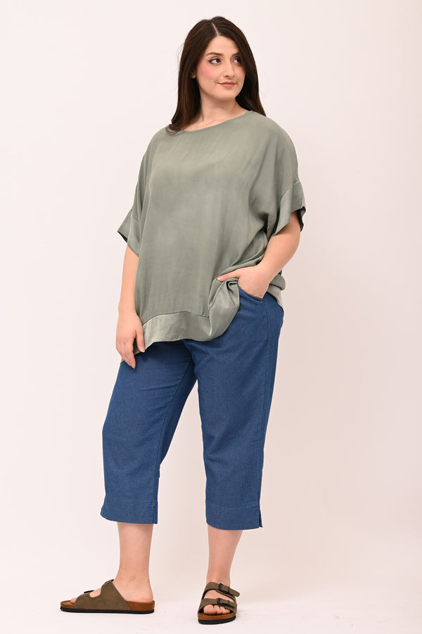 Blusa crepe raso - Verde salvia
