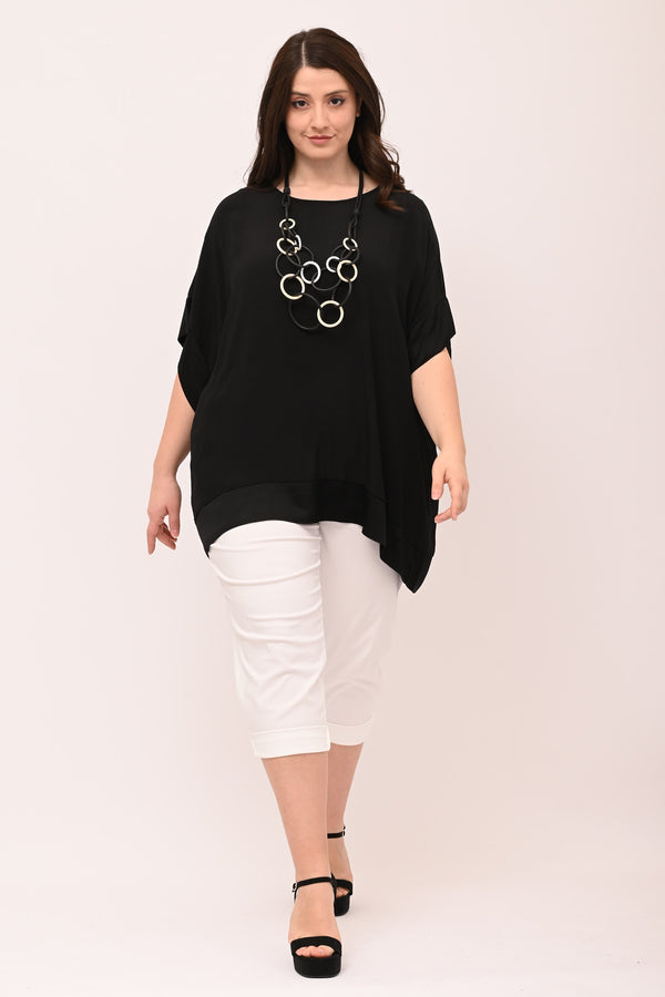 Blusa crepe raso - Nero