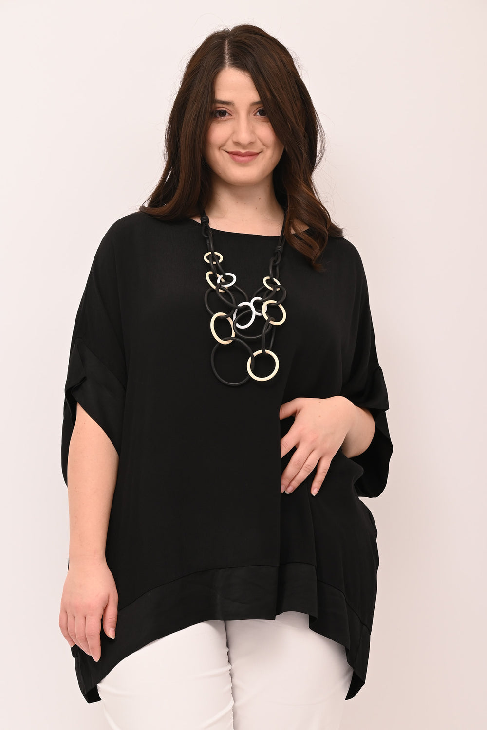 Blusa crepe raso - Nero
