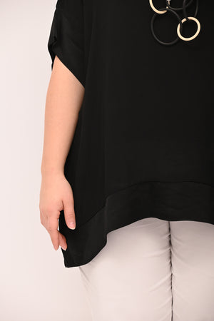Blusa crepe raso - Nero