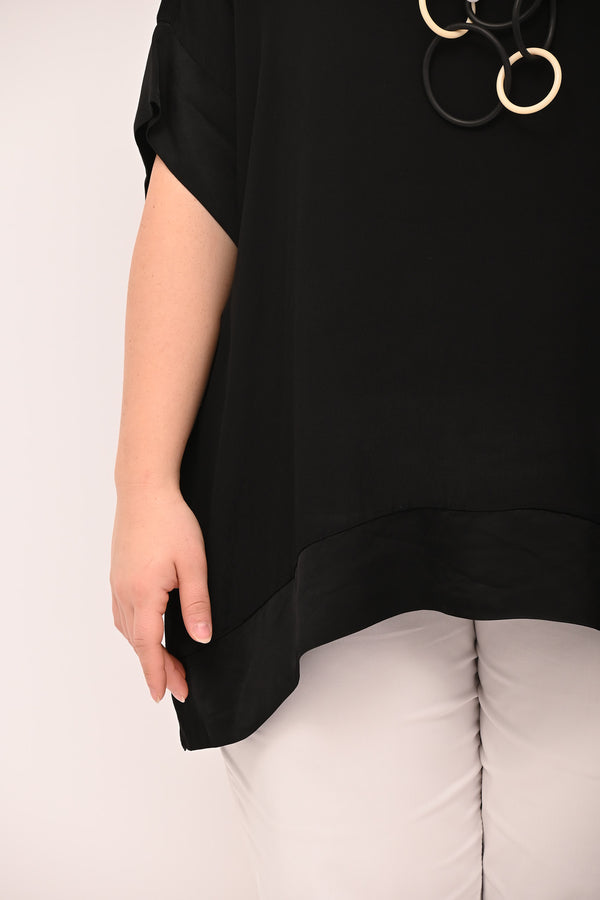 Blusa crepe raso - Nero