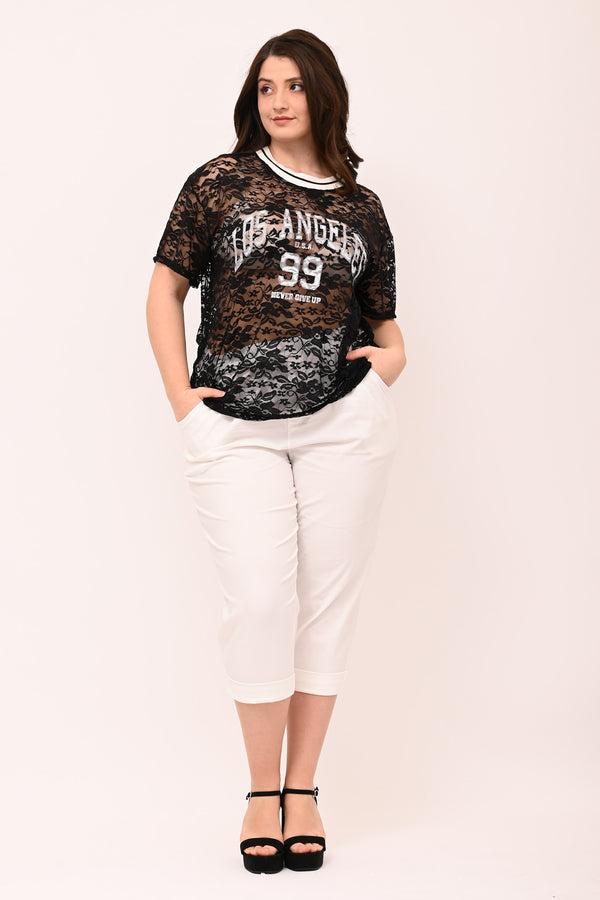 Maglia pizzo sport - Nero
