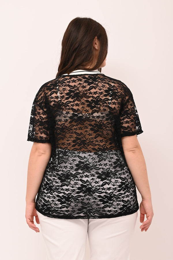 Maglia pizzo sport - Nero