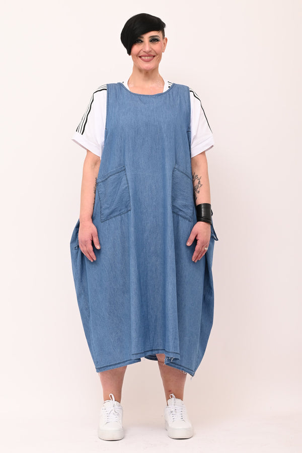 Scamiciata laccio tasche - Jeans chiaro
