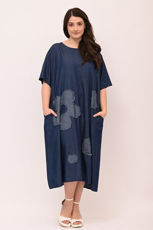 Abito jeans fiore - Jeans scuro