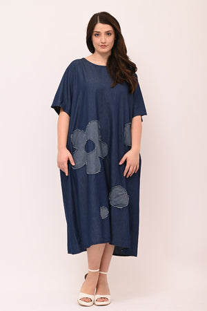 Abito jeans fiore - Jeans scuro
