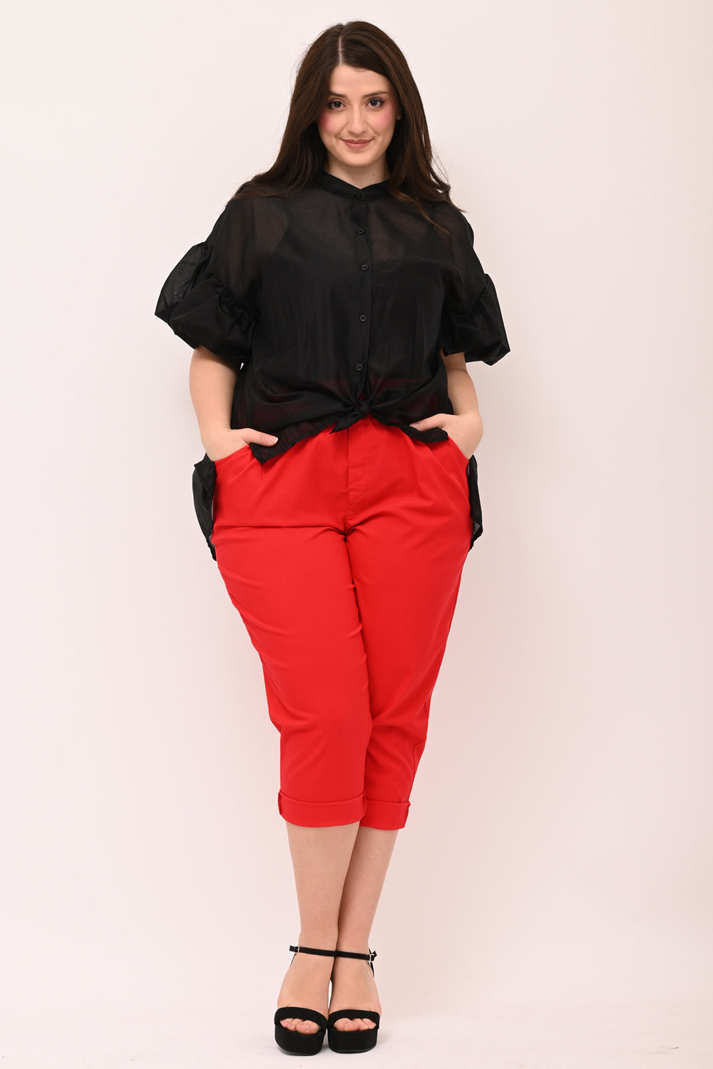 Pantalone bengalina baggy - Rosso
