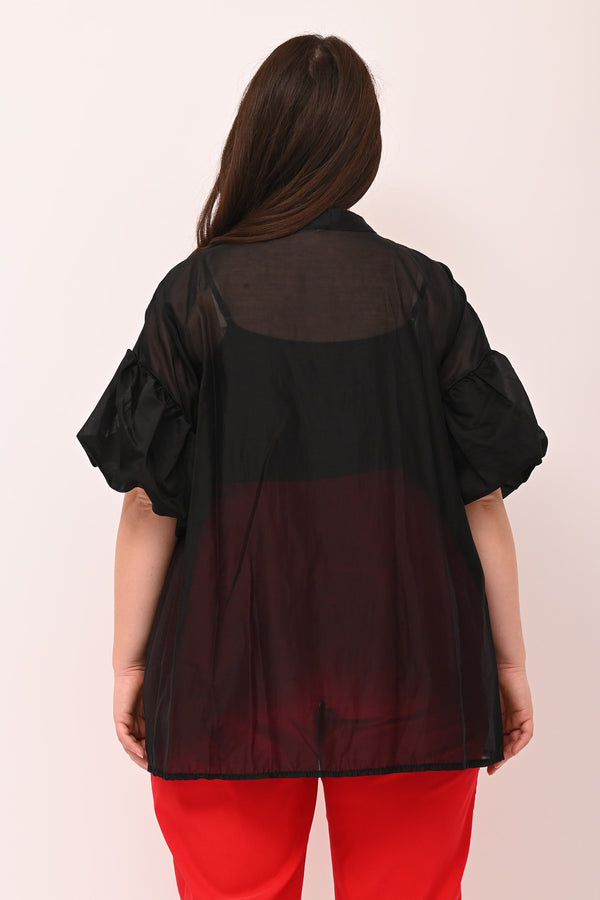 Camicia velo palloncino - Nero