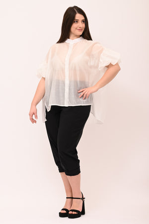 Camicia velo palloncino - Bianco