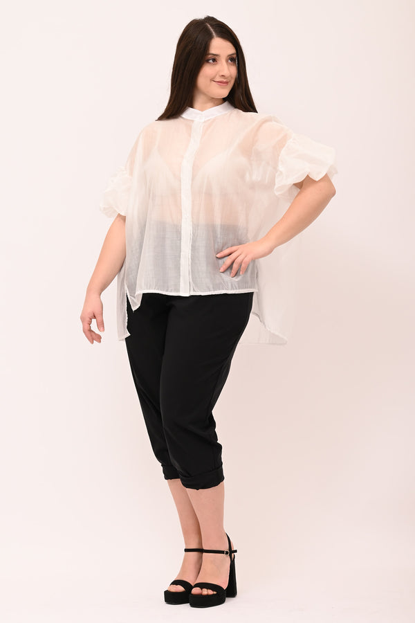 Camicia velo palloncino - Bianco