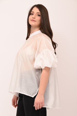 Camicia velo palloncino - Bianco