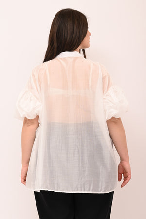 Camicia velo palloncino - Bianco