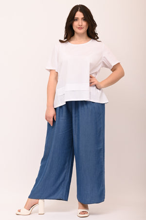 Blusa scatoletta popeline - Bianco