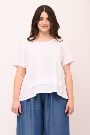 Blusa scatoletta popeline - Bianco
