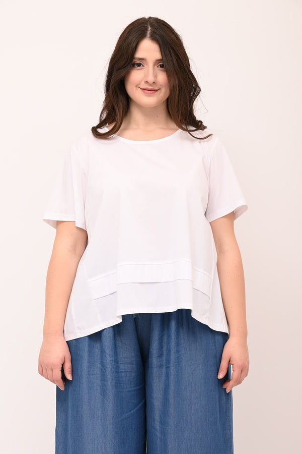 Blusa scatoletta popeline - Bianco