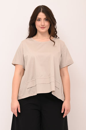 Blusa scatoletta popeline - Nude