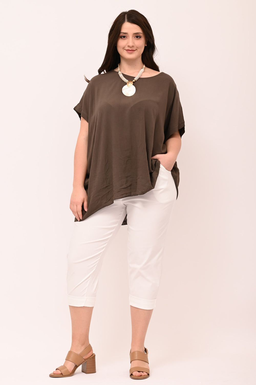 Pantalone bengalina baggy - Bianco