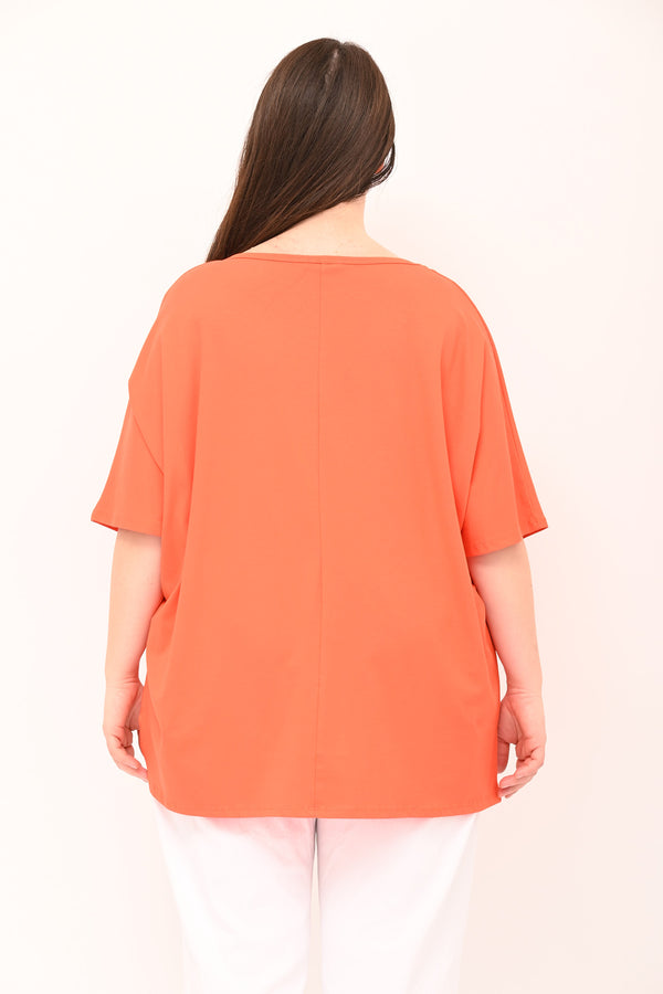 T-shirt over tagli - Arancione
