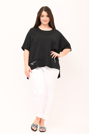 T-shirt over tagli - Nero