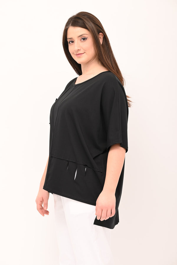 T-shirt over tagli - Nero