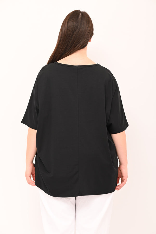 T-shirt over tagli - Nero