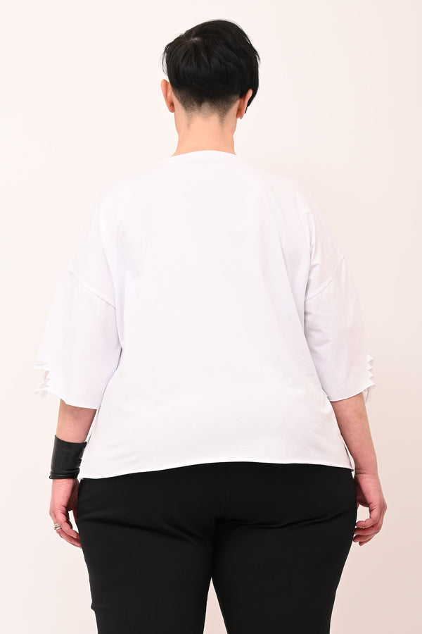 T-shirt tagli scritte - Bianco
