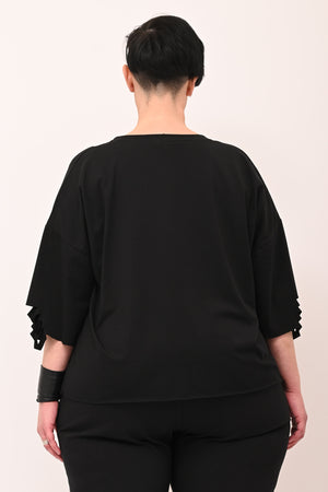 T-shirt tagli scritte - Nero