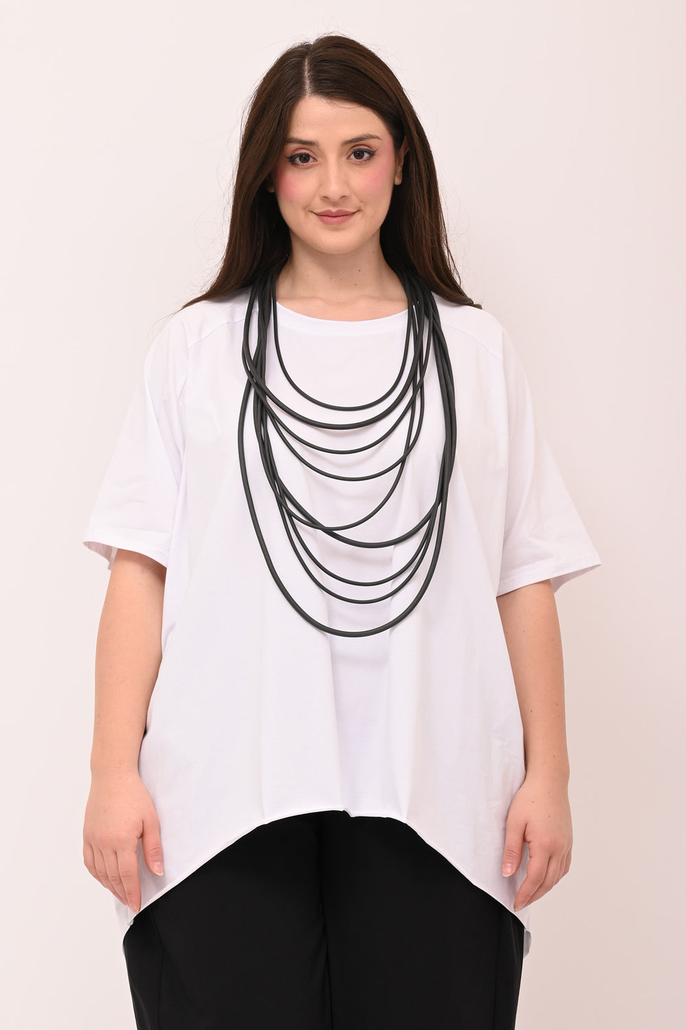T-shirt svasata orlo vivo - Bianco