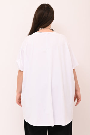 T-shirt svasata orlo vivo - Bianco