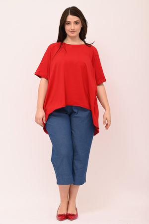 T-shirt svasata orlo vivo - Rosso