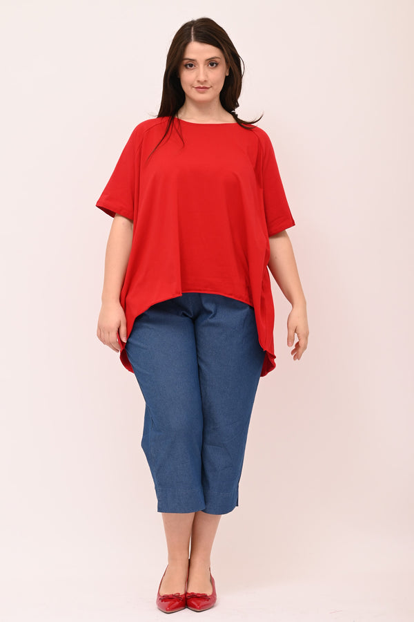 T-shirt svasata orlo vivo - Rosso