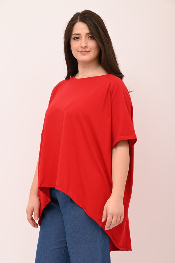 T-shirt svasata orlo vivo - Rosso