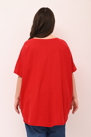 T-shirt svasata orlo vivo - Rosso
