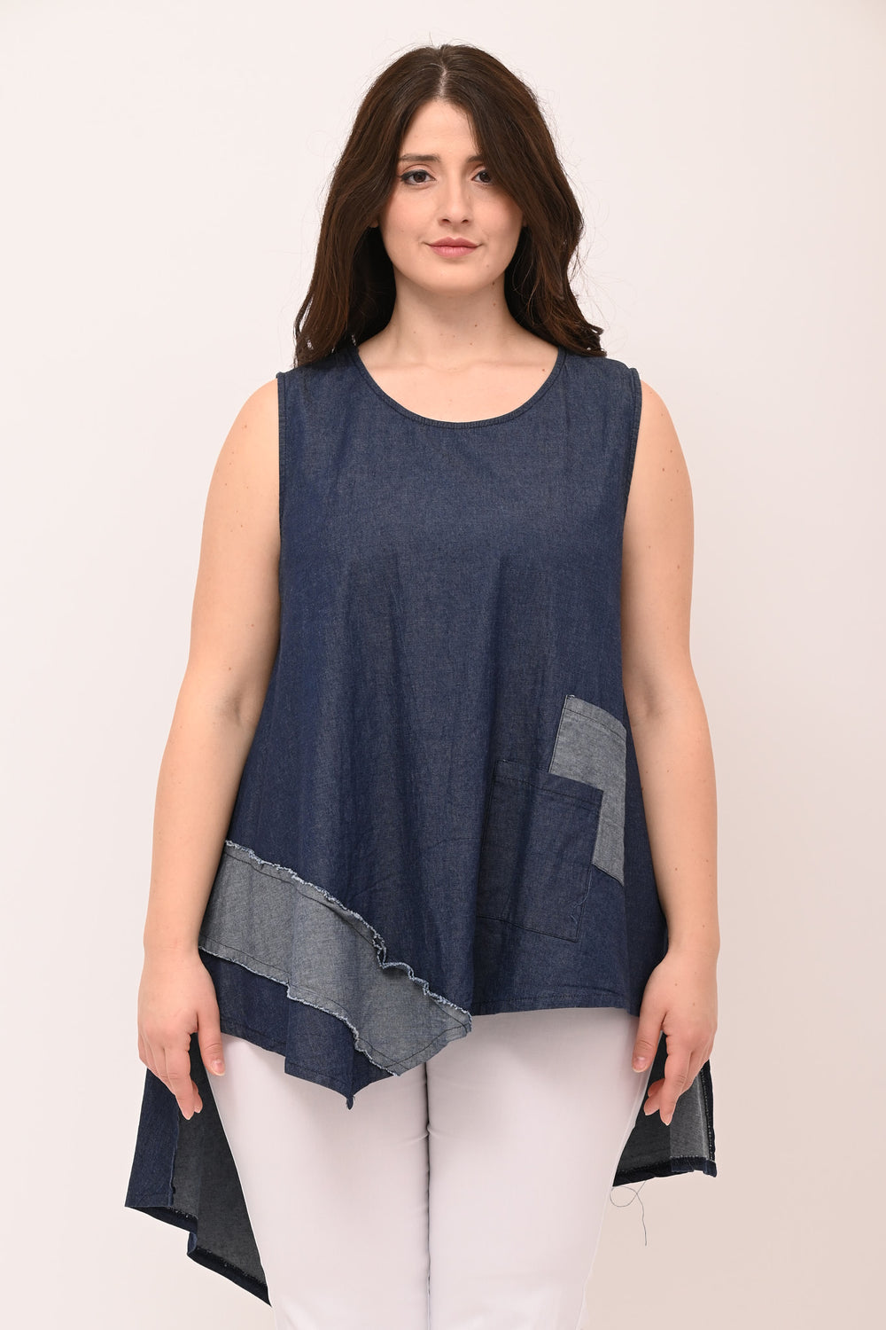 Gilet tasche punta - Jeans scuro