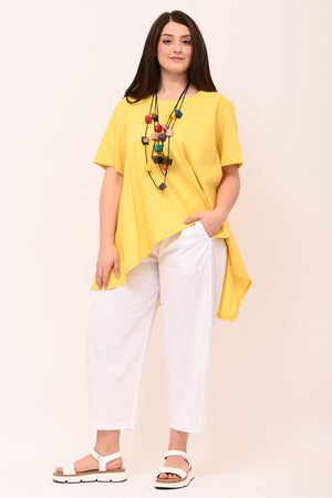 Blusa cotone asimmetrica - Giallo