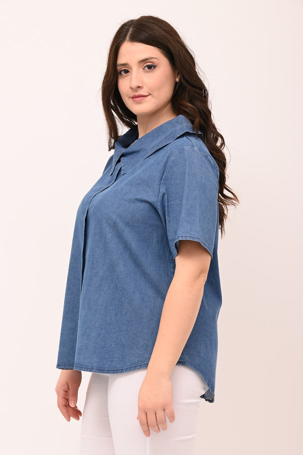 Blusa jeans colletto - Jeans