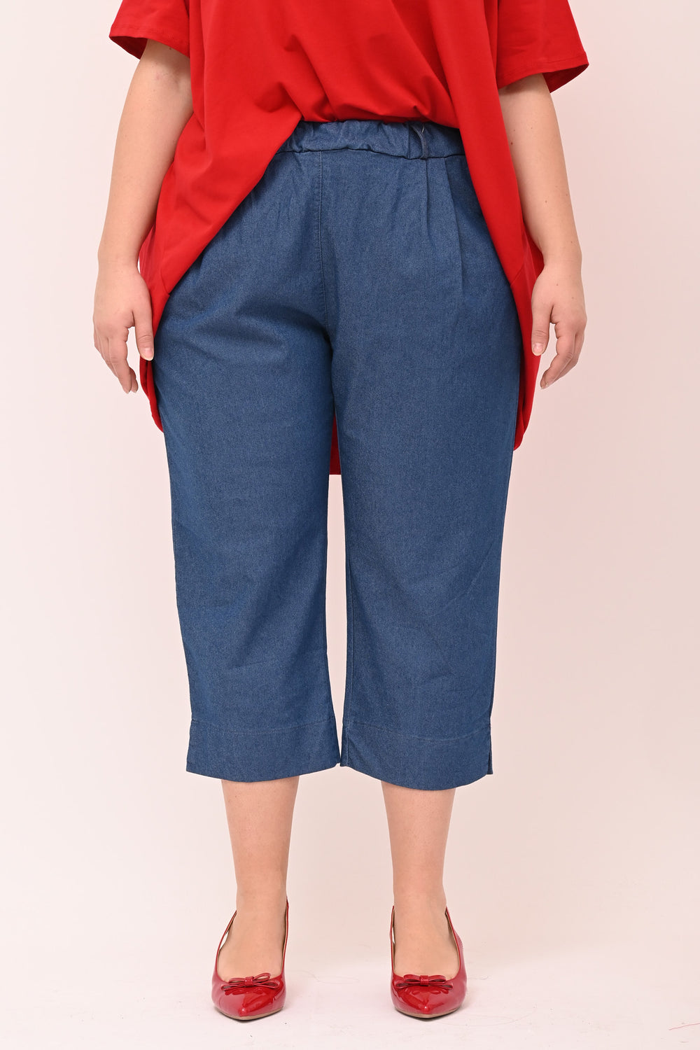 Capri jeans elasticizzato - Jeans scuro